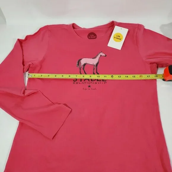 Barbie Pink Life Is Good Small "Stable Relationship" Crew Neck Equestrian - Picture 10 of 15